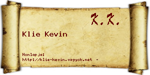 Klie Kevin névjegykártya